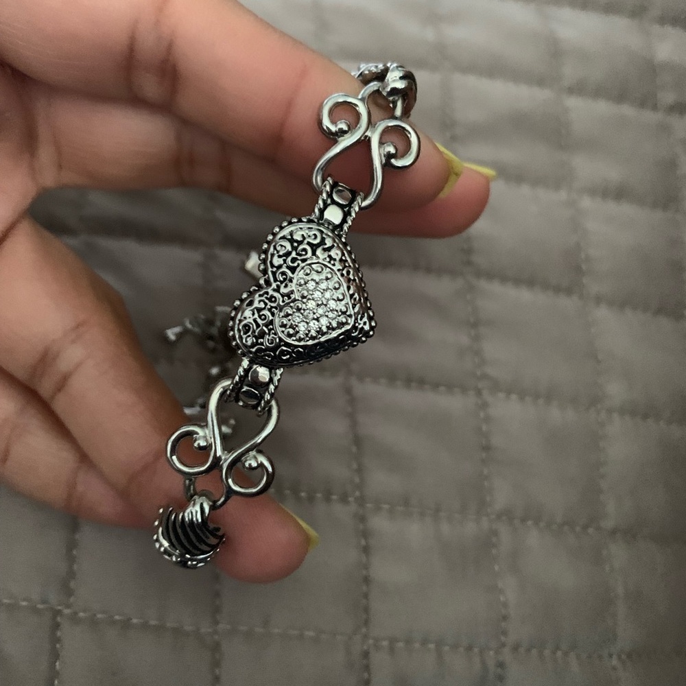 Heart bracelet adjustable sterling silver